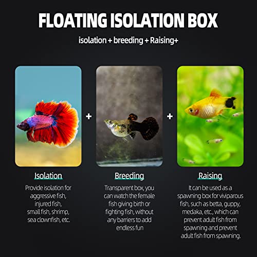 Boxtech Aquarium Fish Tank Hatchery Incubator Breeding Box, Acrylic White Breeder Isolation Divider Hatching Boxes Accessory Small Baby Fishes Shrimp Clownfish Guppy - size: M - 3.93*2.75*5.03 IN