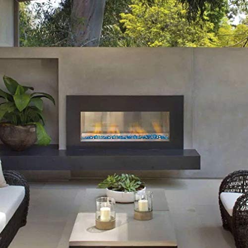 Stanbroil 10-Pound Fire Glass Diamonds - 1/2 inch Luster Fire Glass for Fireplace Fire Pit and Landscaping, Caribbean Blue Luster - color: Caribbean Blue Luster