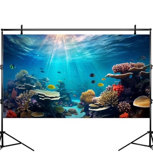Coral Reef Fish Tank Background Under The Sea Aquarium Background Ocean Floor Terrarium Backgrounds Deep Ocean Reefs Sunray Tropical Fish Underwater Aquarium Tank Backgrounds 24x12in - color: Reef Brown, size: 24(W)x12(H)inches/ 60(W)*30cm(H)
