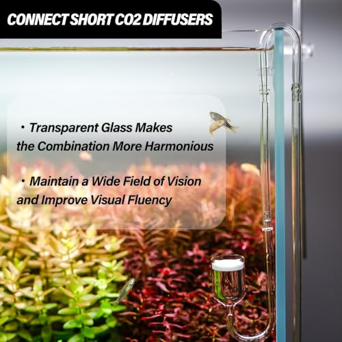 LINLAN 4-Piece Aquarium Glass U-Tube Connector, Anti-Kink Design,for 5/16 inch (4mm) ID Air Hose,Fits Air Pumps & CO2 Diffusers，Accessory for Rimless Aquariums