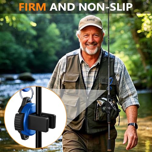 Fishing Rod Clip（Extra-Strength Version）, Wearable Fish Rod Holder， Fly Fishing Pole Holder Pole Clips Fly Fish Accessories - color: Blue
