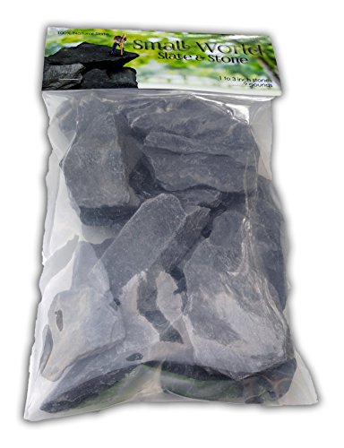 Natural Slate Stone 1 to 3 Inches - USA Sourced and Packaged for Aquascaping Aquariums, Terrariums, Paludariums, Reptile Enclosures, Wargaming, Models, Mosaic Art, Miniature Fairy Gardens (2lbs Grey) - style: 2lbs
