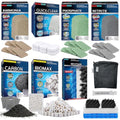 36 Pcs 406/407 Filter Media Canister Filter Maintenance & Replacement Filter Media Kit, Quick Clear, Carbon Bags (300g), Biomax (500g), Bio Foam, Phosphate-Ammonia-Nitrite Remover, Including Mesh Bags