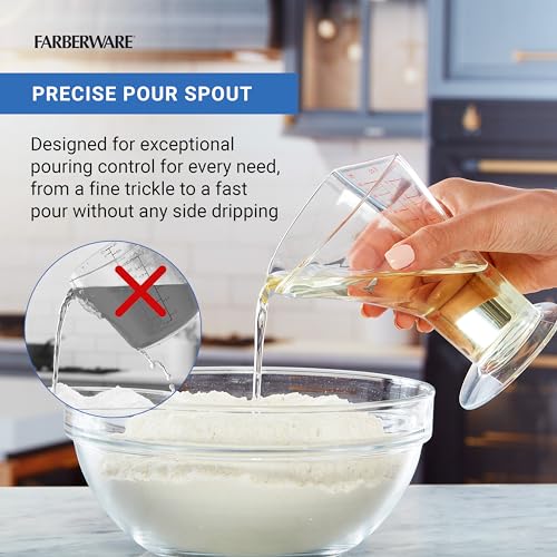 Farberware Professional 1 Cup Euclid Measuring Cup Accurate Measurements, BPA-Free Plastic, Dishwasher Safe