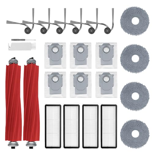24Pcs Qrevo S Pro Accessories Kit Replacement Compatible with Roborock QV 35A/QV 35S/Qrevo S Pro Robot Vacuum,2 Main Brush,4 Mop Cloth Pads,6 Side Brushes,4 HEPA Filters,6 Dust Bag,1 Cleaning Tool - style: for QV 35A/QV 35S/Qrevo S Pro