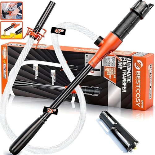 Portable Transfer Pump Battery Operated Electric Siphon Pump for Gas, Fuel, Diesel, Water Transfer 2.4 GPM Flow Oil Extractor, 47 Inches Hose-Easy to Use Hand Fuel Pump, Multi-Use Siphon Transfer Pump - size: 1 Pack of Orange