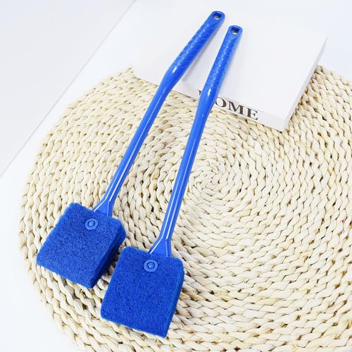 2PCS Fish Tank Cleaning Tools, Aquarium Double Sided Sponge Brush, Fish Tank Cleaner with Long Handle