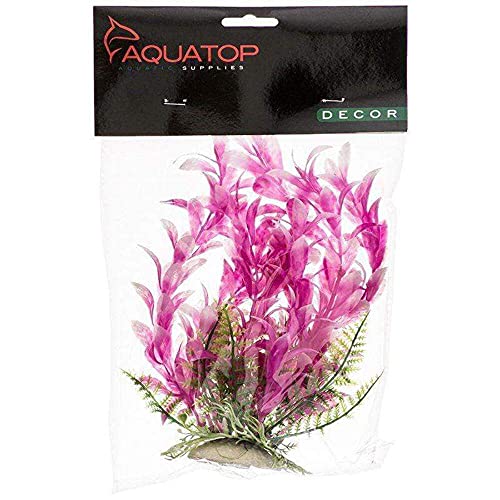Aquatop 6-Inch Bacopa-Like Plastic Aquarium Plant with Weighted Base – Fish Tank Decorations, Plant Accessories & Aquarium Décor, Colorful Scenery for Natural Environment, No Maintenance, PD-BH21
