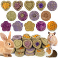 VESPRO 30PCS Guinea Pig Hay Food Natural Rabbit Chew Toys for Teeth，Hamster Toys, Bunny Chew Toys Timothy Hay Treats for Rabbits Chinchillas Rats, Small Animals Teeth Grinding - size: 1 Count (Pack of 30)