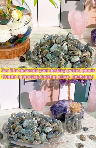 YATOJUZI Labradorite 1LB Aquarium Gravel Rocks Bulk Wholesale Tumbled Crystals Stones Chips Crushed Reiki Energy Balancing Gemstones for Planters Vase Filler Fountain Fish Tank Potted Decor - color: Labradorite, size: 1 Pound