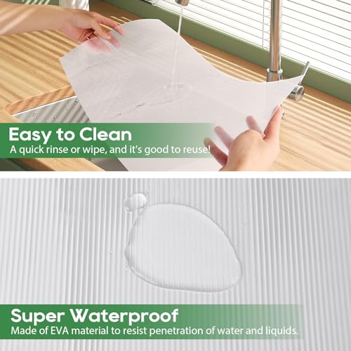 Anoak Shelf Liner Cabinet Liner, Non Adhesive Drawer Liner, Washable 16 Inch x 20 FT x 2Rolls Waterproof Durable Non-Slip Shelf Liners for Kitchen, Drawer, Refrigerator - size: 16"W x 480"L