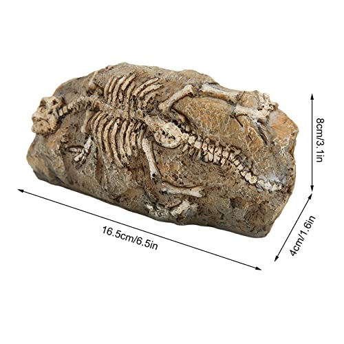 GLOGLOW Aquarium Dinosaur Decoration Resin Ornament for Fish Tank, Prehistoric Statue Hideaway Cave Decor for Betta Cichlid Shrimp, 6.5 Inch