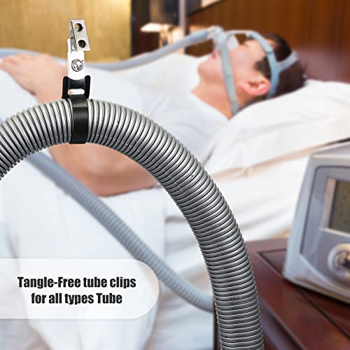 Yinkin 12 Pcs Hose Holder Clip Oxygen Tube Clips Entanglement Proof Hose Holder Secure for Uninterrupted Sleep Supplies(Black) - color: Black