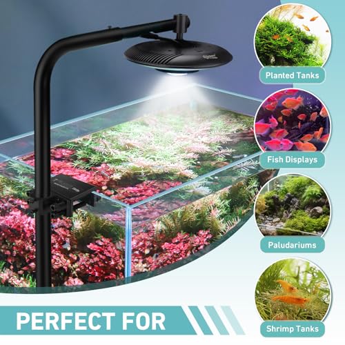 hygger 95W High PAR Aquarium LED Light, 5 Adjustable Brightness Full Spectrum Fish Tank Lamp & Stand Kit Ideal for Aquascaping Planted Tank Fish Display Shrimp Tank Paludarium