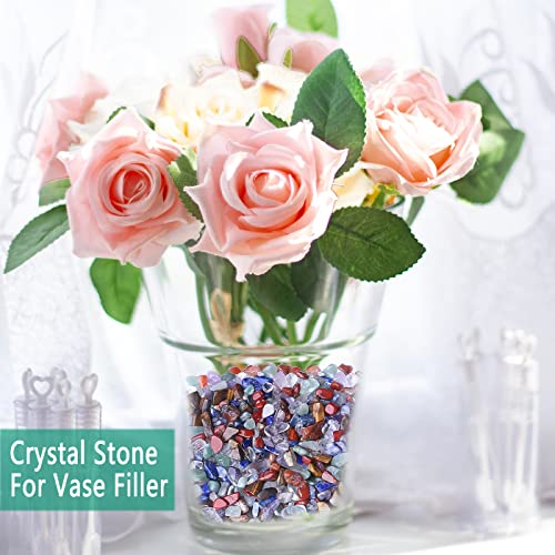 MAIBAOTA Natural 7 Chakra Crystal Quartz Rocks Chips Vase Filler Rocks for Succulent Plant Small Fish Tank Aquarium Gravel Decorative Pebbles Stones(200 gram) - color: Multicolor-7 Chakra, size: 0.45 Pound