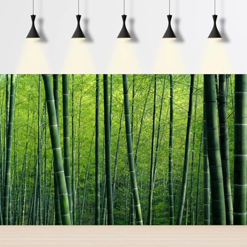 Bamboo Forest Aquarium Background Lush Green Bamboo Forests Scenery Fish Tank Background Idyllic Scenic Bamboos Terrarium Backgrounds Tranquil Bamboos Trees Reptile Tank Backgrounds 24x12in - color: Green, size: 24(W)x12(H)in