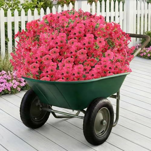 Artificial Flowers Fake Plants for Outdoors Spring Decoration, 13Bundles Silk Realistic UV Resistant Faux Flowers for Outside Planter Porch Yard Patio Garden Home Indoor, Rose - color: Rose, size: Artificial Flowers(13 Pcs)