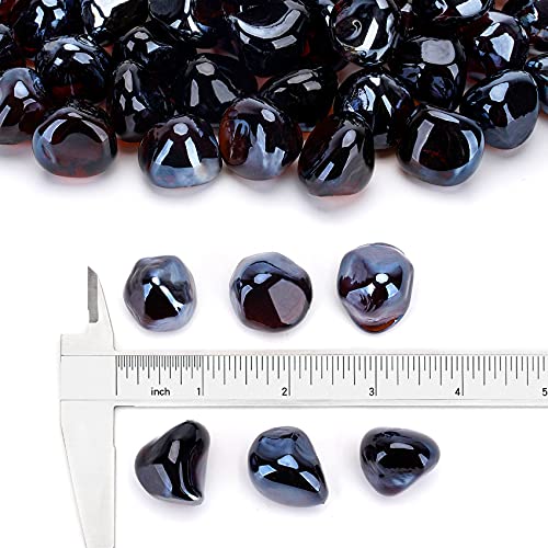 Stanbroil 10-Pound Fire Glass Diamonds - 1/2 inch Luster Fire Glass for Fireplace Fire Pit and Landscaping, Amber Luster - color: Amber Luster