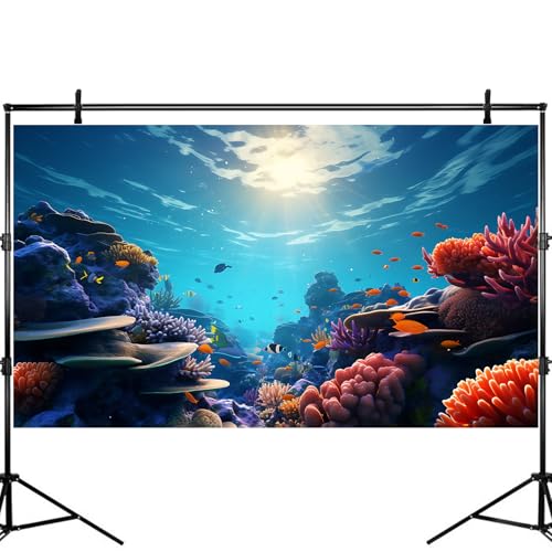 Under The Sea Aquarium Background Coral Reef Fish Tank Background Deep Ocean Tropical Fish Sunray Terrarium Aquarium Backgrounds Underwater World Aquarium Backdrop for Fish Tank Backgrounds 24x12in - color: Ocean Orange, size: 24(W)x12(H)inches/ 60(W)*30c