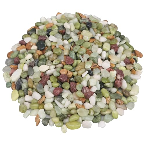 Landscaping Pebbles,River Rocks,Decorative Ornamental Pebbles,Garden Landscaping Stones,Gravel Filler for Home Decoration Flower Bed Fish Tank Plants - color: Green, size: 1 Pound