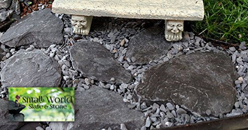 Natural Slate Stone 1 to 3 Inches - USA Sourced and Packaged for Aquascaping Aquariums, Terrariums, Paludariums, Reptile Enclosures, Wargaming, Models, Mosaic Art, Miniature Fairy Gardens (2lbs Grey) - style: 2lbs