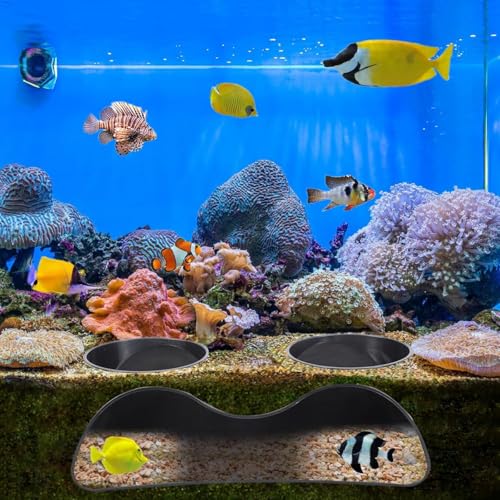 Fish Tank Decor Aquarium Cave - 2-Hole Aquarium Tunnel Fish Tank Cave + 360° View | Under Gravel Fish Hideout Fish Tank Accessories for Betta Fish, Shrimp, Corydora, Pleco (Black Round) - color: Black Round