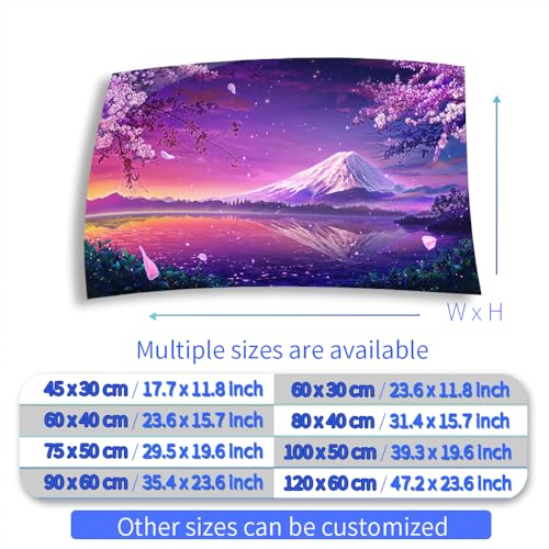 Aquarium Background Stickers - Japan Cherry Blossoms Peak Self-Adhesive Fish Tank Reptile Terrarium Decor Poster (60 x 30 cm / (23.6 x 11.8 inches)) - size: 60 x 30 cm / (23.6 x 11.8 inches)