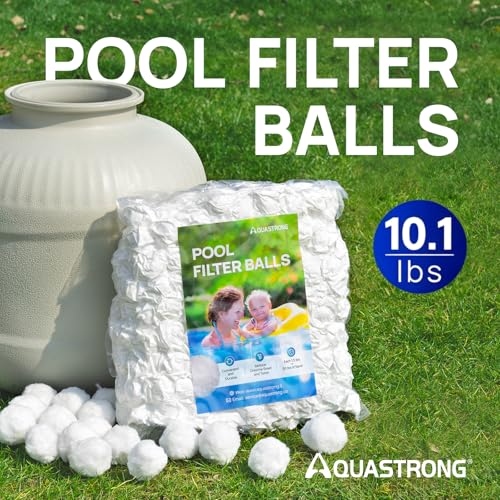 AQUASTRONG Pool Filter Balls for Sand Filters, 10.1 lbs Reusable Pool Sand Filter Balls (Replaces 330 lbs of Sand), Efficient Water Filtration Pool Filter Balls for Swimming Pools, Filter Pumps - color: White, size: 10.1lbs