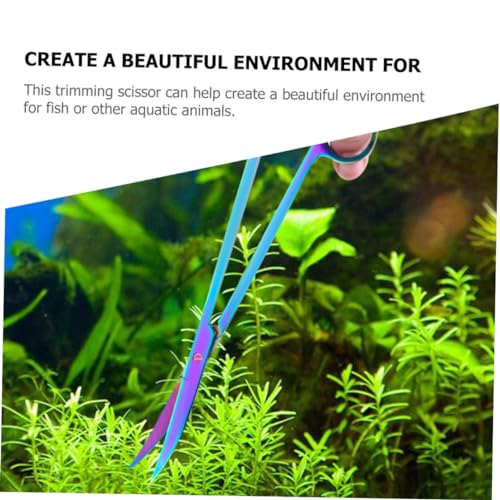 Stainless Steel Aquatic Scissors Professional Aquarium Plant Trimmer Tool for Cleaning Portable 10-inch Length for Aquascaping and Fish Tank Maintenance