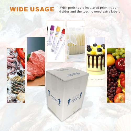 7x6x10'' Small Insulated Shipping Boxes with Liners, 4 Pack Small Cold Shipping Boxes, for Perishable Frozen Food, White (TB7610L-4) - size: 7x6x10'', style: 4 Pack
