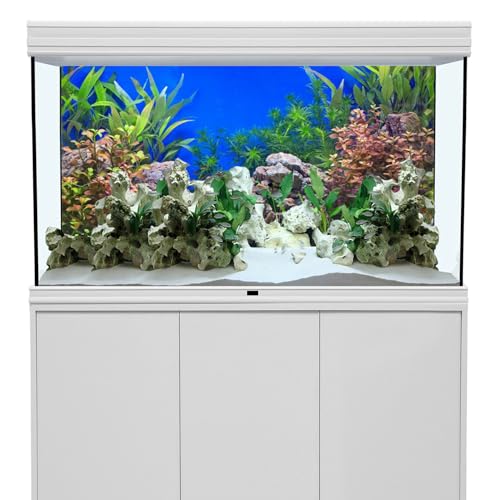AWERT 30x18 inches Aquatic Plant Fish Tank Background Stone River Bed & Lake Aquarium Background Vinyl - size: 30x18in/75x45cm