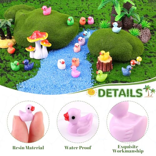 TINKRSTUFF 200PCS Mini Resin Animals Cute Tiny Ducks,Miniature Duck Figures to Hide,Little Animal Small Figurines Bulk for Topper Desk Garden Dollhouse Landscape Aquarium Ornaments DIY Crafts & Decor - color: Colorful Ducks-200pcs