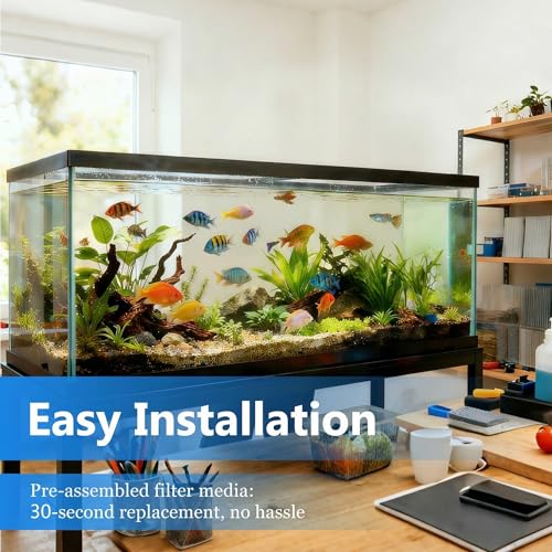 Aquarium Filter Cartridges Replacement Compatible with Whisper 3i Internal Fish Tank Filter, Multi-Layer Filter Pad with Cotton, Activated Carbon & Zeolite, 16 Pack - size: 16 Pack