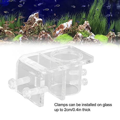 HEEPDD Aquarium Water Pipe Clamp, Acrylic Fish Hose Fix Clamp/Holder for 20mm Pipes, Perfect for Fish Tanks and Aquariums Aquarium Water Pipe, High Transparency Nan Supplies (Single Hole - size: Single Hole 25mm/0.98in Inner Diameter