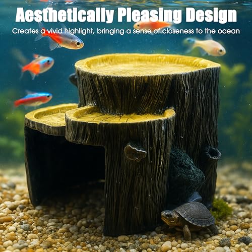 Fish Tank Decorations, Aquarium Decor for Betta Fish Tank Accessories with Plants, Aquarium Accessories, Turtle Tank Decorations, Fish Hideout, Large Tank Ornaments - color: Multicolor