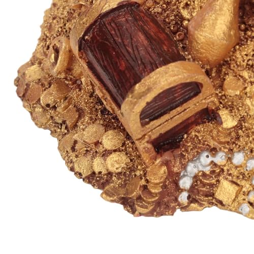 Resin Gold Treasure Mountain Decoration Hollow Design Hideouts Underwater Landscape Mountain Shape Aquarium Ornament
