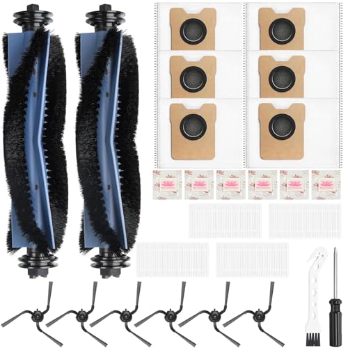 Pure Realm 26 Pack Replacement Accessories Compatible with eufy Robot Vacuum C10，2 Mainbrush 4 Filter 6 Dust Bag 6 Sidebrush 1Cleaning Brush 1Screwdriver,6Scented Stick - size: 26 pack Accessories Kit for Robot Vacuum C10
