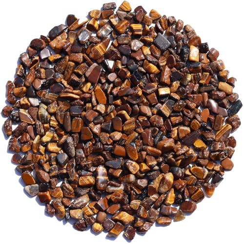 QYGL Tiger’s Eye Crystal Pebbles – 0.9LB Natural Tumbled Gemstones Bulk, Decorative Polished Stones for Vase Filler, Fish Tank Gravel, DIY Crafts, Plant Pots & Home Decor - color: Tiger's Eye