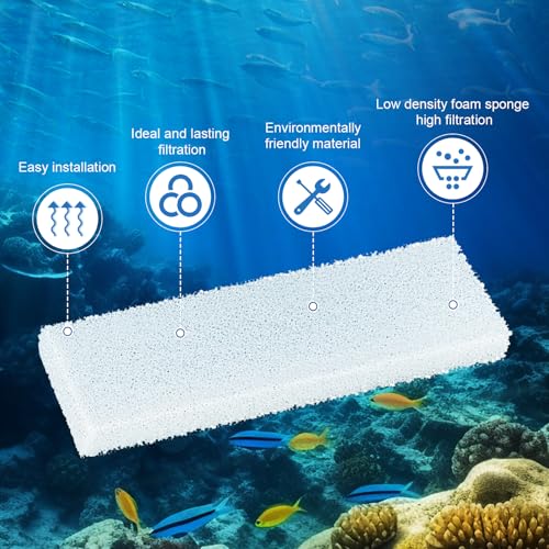4 Pcs Filter Foam Pad Compatible with Fluval U2 Underwater, Underwater Sponge Aquarium Underwater Filter, U2 Filter Replacement for Aquarium Fish Tank Filters