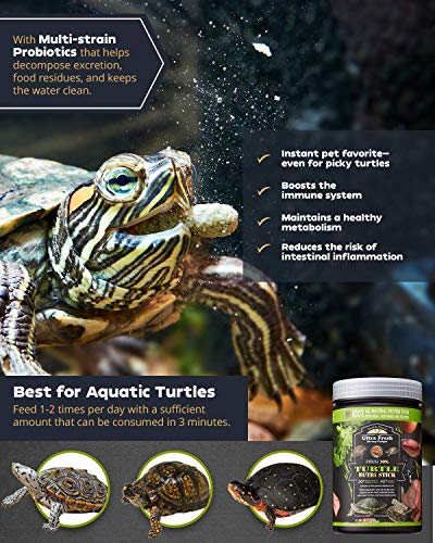 Ultra Fresh - Turtle Nutri Stick, Wild Sword Prawn, Calcium & Vitamin D Enriched Aquatic Turtle Food with Probiotics for Picky Turtles, Made from All Natural Ingredients 3.35 oz - size: 3.35 Ounce (Pack of 1)