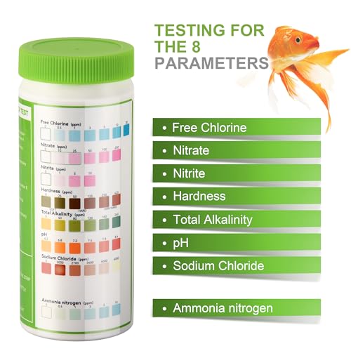 AAwipes 8-in-1 Aquarium Test Kit for Fish Tanks - Quick & Accurate Water Testing Strips for Aquariums & Ponds. Tests pH, Ammonia, Alkalinity, Hardness, Chlorine, etc. (K02-50) - color: 50 Strips