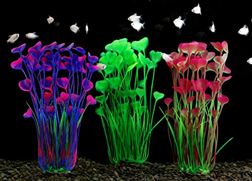 MyLifeUNIT Aquarium Plants, 2 Pack Tall Plastic Plants for Fish Tank Decorations, 15.75 Inches (Pink) - color: Pink