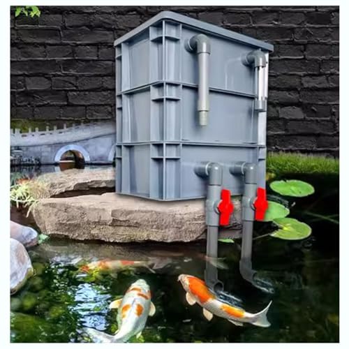 Aquarium Filter,Large Aquarium Filter Kit for Ponds & Fish Tanks - External Multi-Stage Water Cycle Filter Box with Oxygenation, No Pump or Media Required, Ideal for Clear Water & Healthy F - size: 30x20x34cm