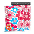 100pcs Poly Mailers 10x13 for Ecommerce Shipping,Online Retail Packaging,Business Mailing,PE Tear Resistant Waterproof Adhesive Self Seal Bag Envelopes,Clothing Package,Large,Flower - color: Flower, size: 10" x 13"100pcs