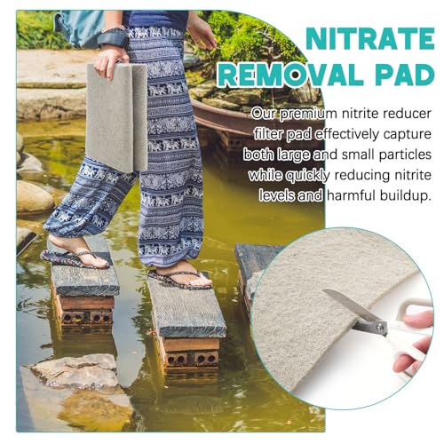 Treela 10 x 36 Inch Ammonia Reducer Filter Pad Fish Tank Filter Pads Ammonia Remover Aquarium Cut to Fit for Aquariums and Pond Reducing Infused Media Pad