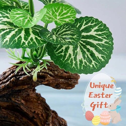 Fish Tank Decorations, Artificial Driftwood with Plants Aquarium Decor Ornaments for Betta Fish Hideout, Natural Aquarium Decoration Adds Color and Shelter