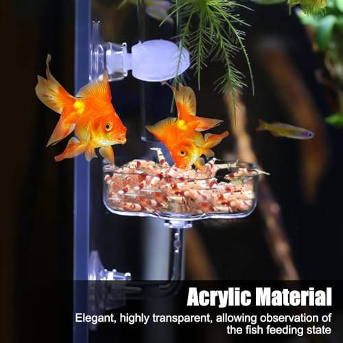 Shrimp Feeding Dish, Acrylic Aquarium Feeding Bowl with Suction Cup for Fish Tanks - color: Michelia Flower