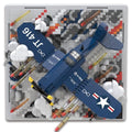 Military Plane 3D Wall Art Micro Mini Building Blocks Set, WW2 F4U Fighter Jet Wall Decor or Table Display, No Compatible with Lego, Great Army Airplane Toy Gift for Adults Teens 14+ (1674 PCS) - style: F4U Military Plane