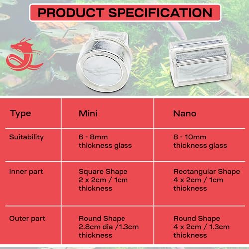 Chihiros Magnetic Aquarium Cleaner for 6-8mm Tank - Non-Slip and Scratch-Free Aquarium Magnetic Glass Cleaner - Floating Magnetic Fish Tank Cleaner - Aquarium Cleaning Tools - Mini - size: Mini