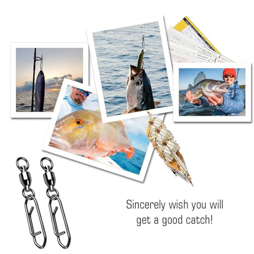 AMYSPORTS High Strength Snap Swivels Stainless Bearing Rolling Fishing Swivel Freshwater Snap Swivels Fishing Clip Steel Black Nickel - size: Size 3+M (78lb) 50 pcs